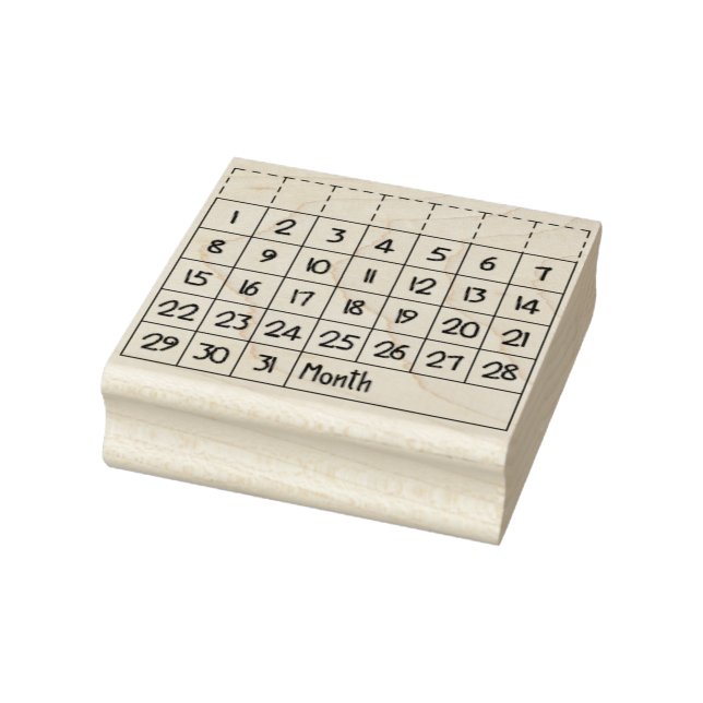 Sello De Caucho Calendario mensual perpetuo para estampado de arte (Sello)