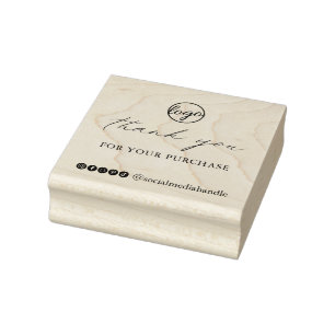 Sello De Caucho Caligrafía de moda Elegante Logotipo Gracias Negoc