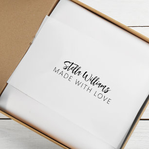 Sello De Caucho Caligrafía moderna nombre hecho con amor