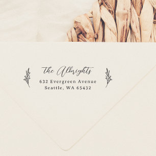Sello De Caucho Caligrafía Pine & Script Elegante Dirección de Ret
