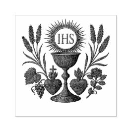 Sello De Caucho Cáliz eucarístico y primera comunicación del IHS
