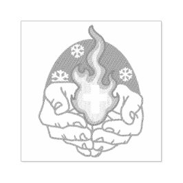 Sello De Caucho Cambio frío, fuego de fe - Cristiano motivacional