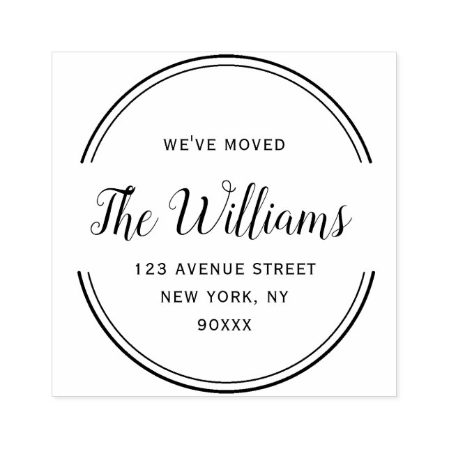 Sello De Caucho cambio geométrico del guión de marco de la direcci (Impresión)