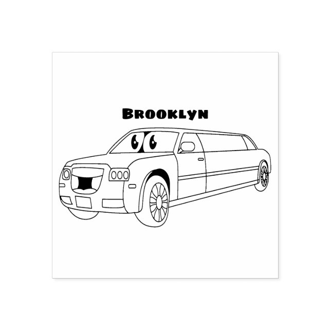 Sello De Caucho Camión de personalizado limusina azul muy feliz (Impresión)