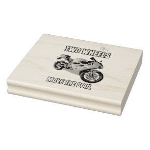 Sello De Caucho Camiseta de Motocicleta Dos Ruedas Mueven el Alma
