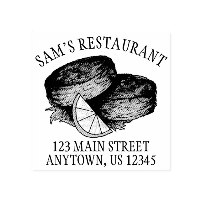 Sello De Caucho Cangrejo de marisco Tartas de crabcakes Dirección  (Impresión)