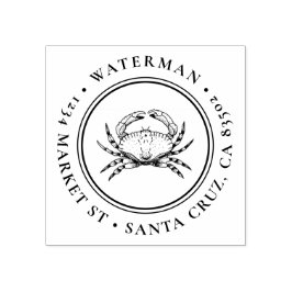 Sello De Caucho Cangrejo dibujado a mano | Dirección de devolución