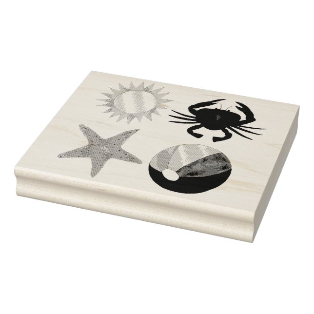 Sello De Caucho Cangrejo divertido verano bola de playa Sunshine S (Sello)