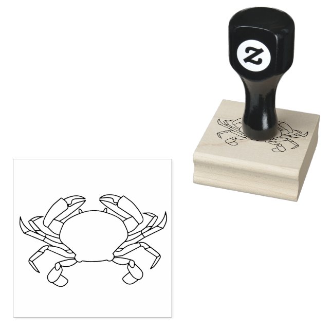 Sello De Caucho Cangrejo Océano Playa Mar Pescado Náutico (Sellado)