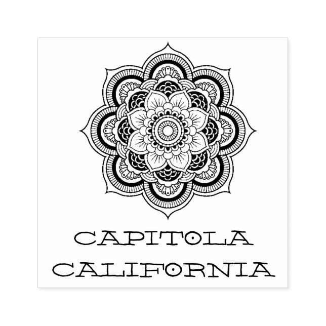 Sello De Caucho Capitola California Mandala (Impresión)