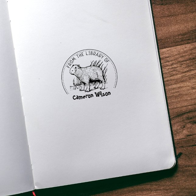 Sello De Caucho Capybara De La Biblioteca De, Libro (Subido por el creador)