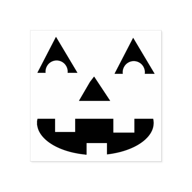 Sello De Caucho Cara de calabaza de Halloween (Impresión)