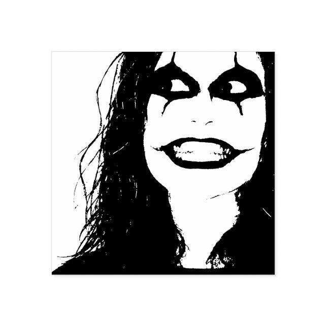 Sello De Caucho Cara de payaso de Halloween (Impresión)
