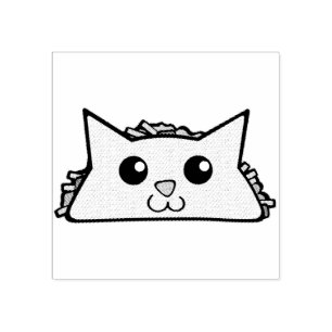 Sello De Caucho Carácter de gato taco
