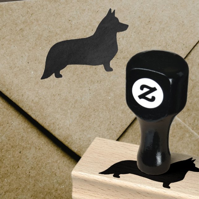 Sello De Caucho Cardigan Welsh Corgi Perro Raza Silhouette (Subido por el creador)
