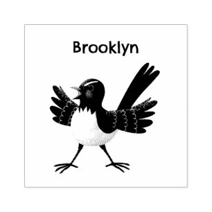 Sello De Caucho Caricatura australiana de Willie Wagtail