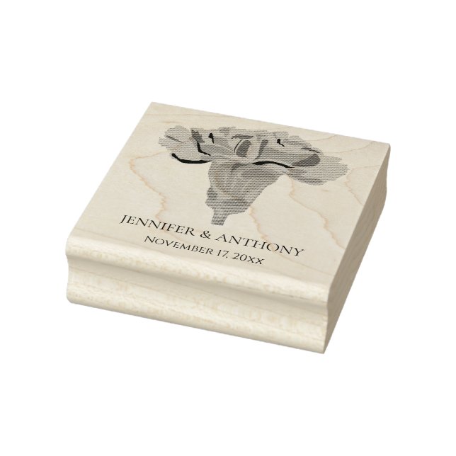 Sello De Caucho Carnation Flower Luxe Boda floral moderno (Sello)