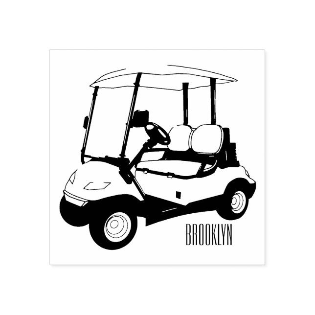 Sello De Caucho Carro de golf / ilustracion personalizado de coche (Impresión)