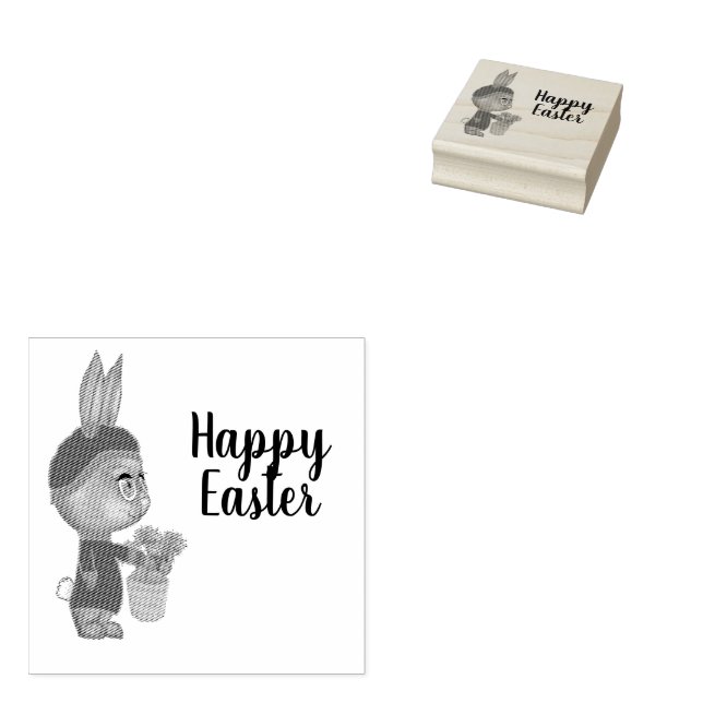 Sello De Caucho Carrot Lover Bunny Easter Personalizado Feliz Pasc (Sellado)