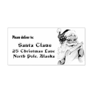 Sello De Caucho Carta de Papá Noel, por favor entrégala en, Polo N
