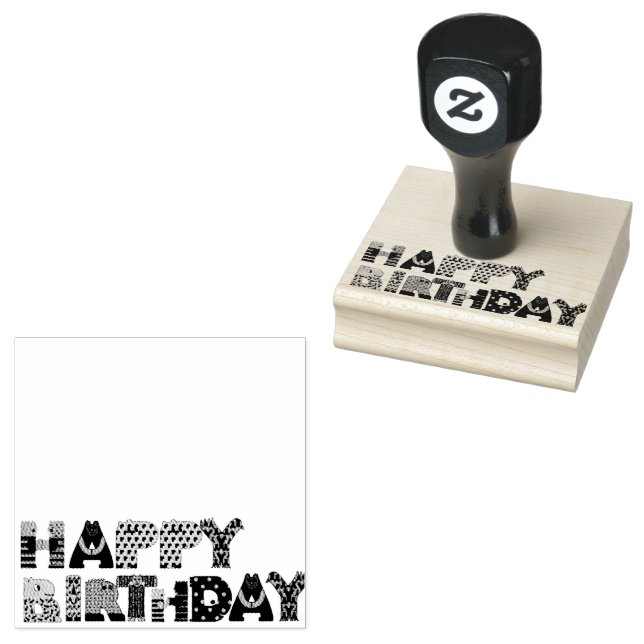 Sello De Caucho Cartas de animales de cumpleaños felices (Sellado)