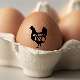 Sello De Caucho Cárter de huevos frescos de la granja de pollo