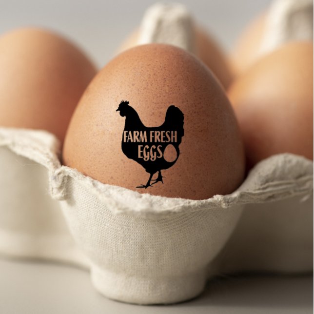 Sello De Caucho Cárter de huevos frescos de la granja de pollo (Subido por el creador)