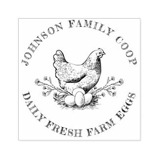 Sello De Caucho Cartón de Huevo de Pollo de Hen de Cute Vintage