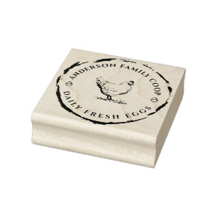 Sello De Caucho Cartón de huevo de pollo de pollo con decoración d