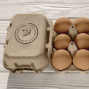 Sello De Caucho Cartón de huevo de pollo de pollo con decoración d