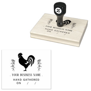 Sello De Caucho Cartón de huevo personalizado de pollo rústico