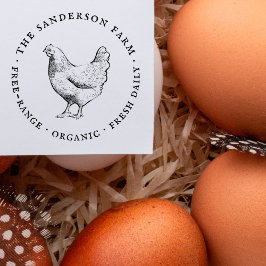 Sello De Caucho Cartón de huevo rústico de granja familiar de cose