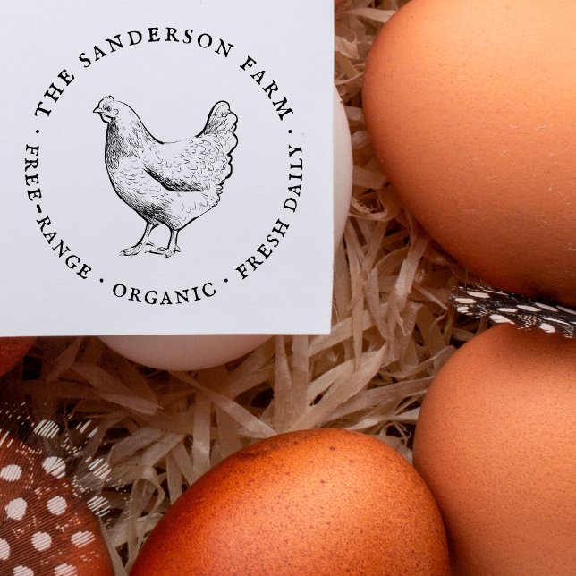 Sello De Caucho Cartón de huevo rústico de granja familiar de cose (Subido por el creador)