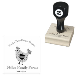 Sello De Caucho Cartón de huevos de gallina de granja familiar vin