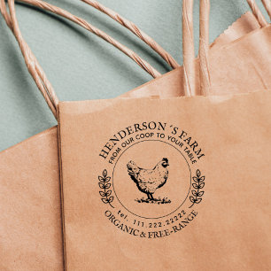 Sello De Caucho Cartón de huevos de hueso de la granja de la famil