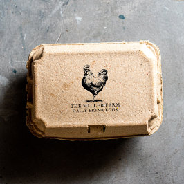 Sello De Caucho Cartón personalizado de huevo fresco en granjas