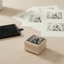 Sello De Caucho Carved Devotion  Wooden Mary