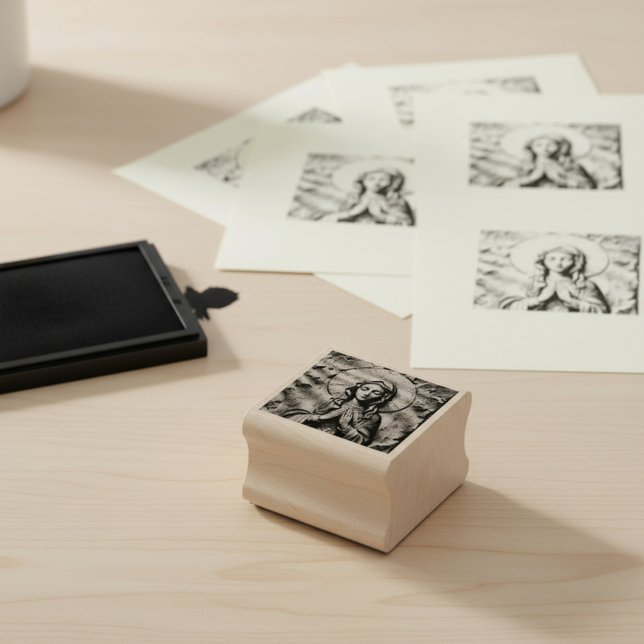 Sello De Caucho Carved Devotion  Wooden Mary (Subido por el creador)