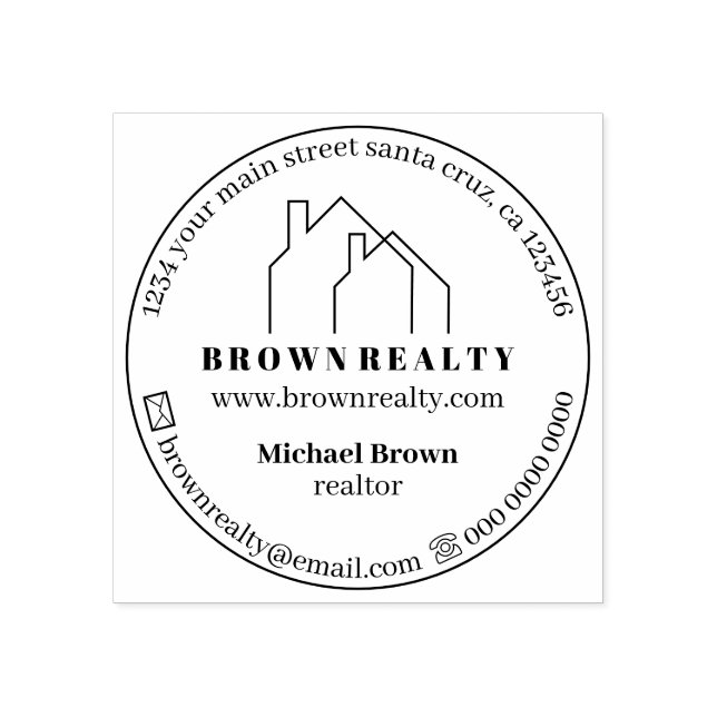 Sello De Caucho Casa de dos techos (Impresión)