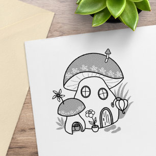 Sello De Caucho Casa de Hongo de Hada Caprichosa