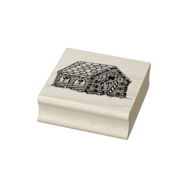 Sello De Caucho Casa de Navidades de Gingerbread en Calentamiento (Sello)