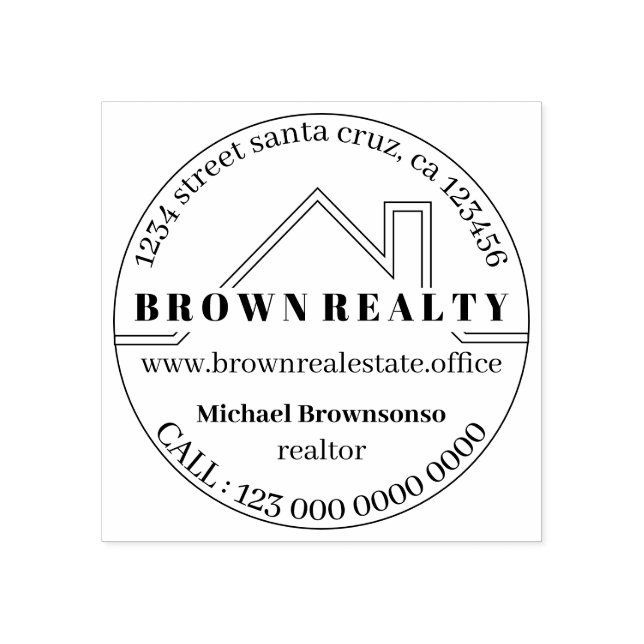 Sello De Caucho Casa moderna del arquitecto inmobiliario (Impresión)