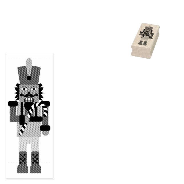 Sello De Caucho Cascanueces con Candy Cane (Sellado)