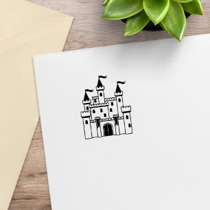 Sello De Caucho Castillo Real Medieval de Cuento de Hadas 1x1