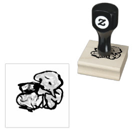 Sello De Caucho Cat and flowers  fun