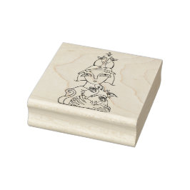 Sello De Caucho Cat Bird Lady