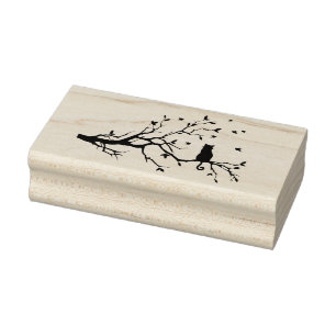 Sello De Caucho Cat in Tree Silhouette