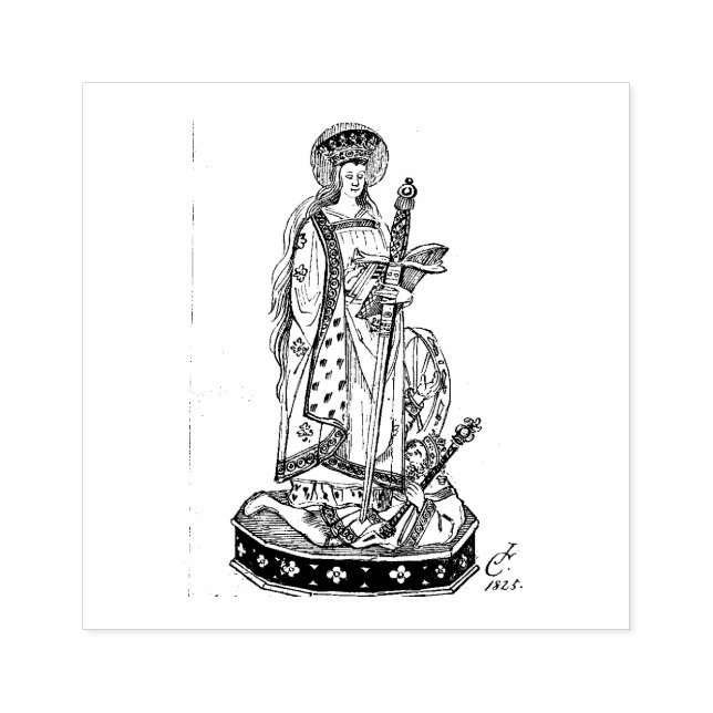 Sello De Caucho Caterina de Siena Religiosa (Impresión)