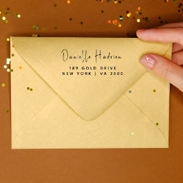 Sello De Caucho Caucho de dirección de devolución de nombre person