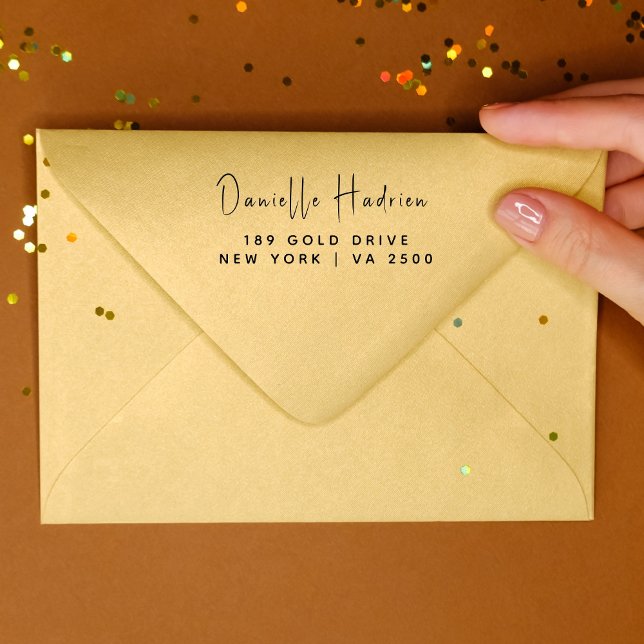 Sello De Caucho Caucho de dirección de devolución de nombre person (Subido por el creador)